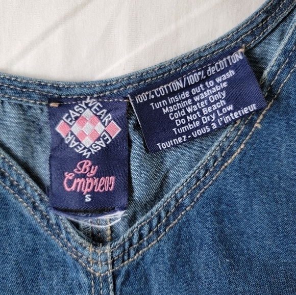 VINTAGE 100% COTTON Y2K Jean Dress with Waterfall Hem - Picture 5 of 11